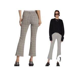 Frame Denim Le Crop Mini Boot Cut Pants Window Pane Plaid, size 27